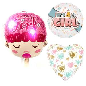Its a Girl Face 5 Pcs Foil Balloon Set - ardor