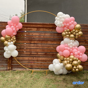 Round Golden Metal Balloon Arch Backdrop - ardor