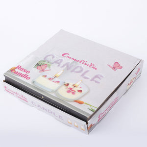 Square & Heart Shaped Glass Scented Candle | Pack of 4 | For Room Decoration - ardor