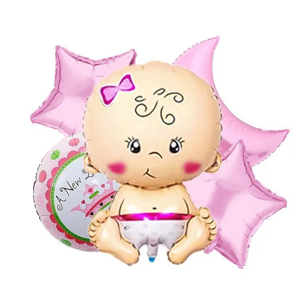 A New Little Princess 5 Pcs Foil Balloon Set (Its a Girl)