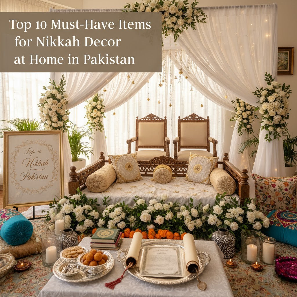 Top 10 Must Haves items for Nikkah Decor at Home in Pakistan