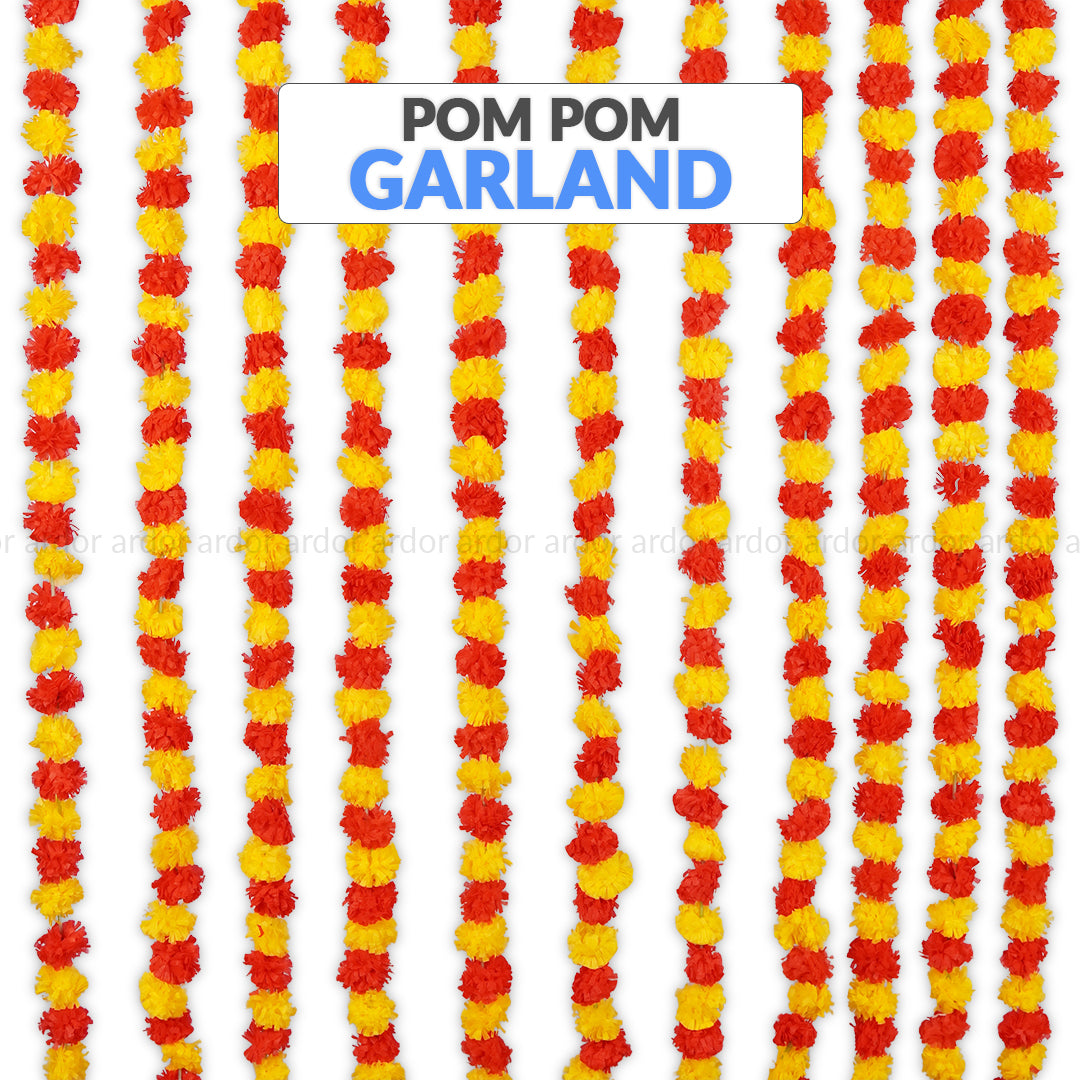 12 Pcs Marigold Garland – Artificial Floral Wedding Decoration