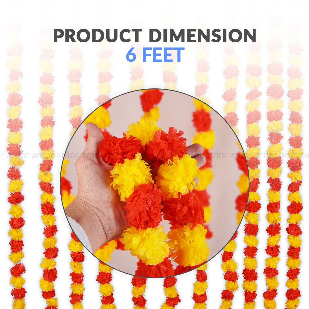 12 Pcs Marigold Garland – Artificial Floral Wedding Decoration