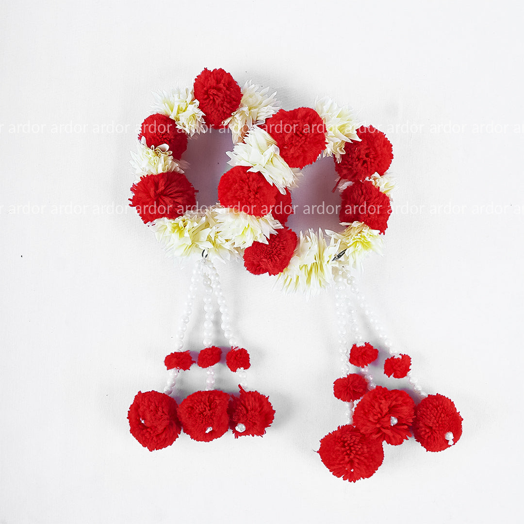 2 Pcs Fancy Artificial Hand Bangles – Bridal & Mehndi Floral Jewelry