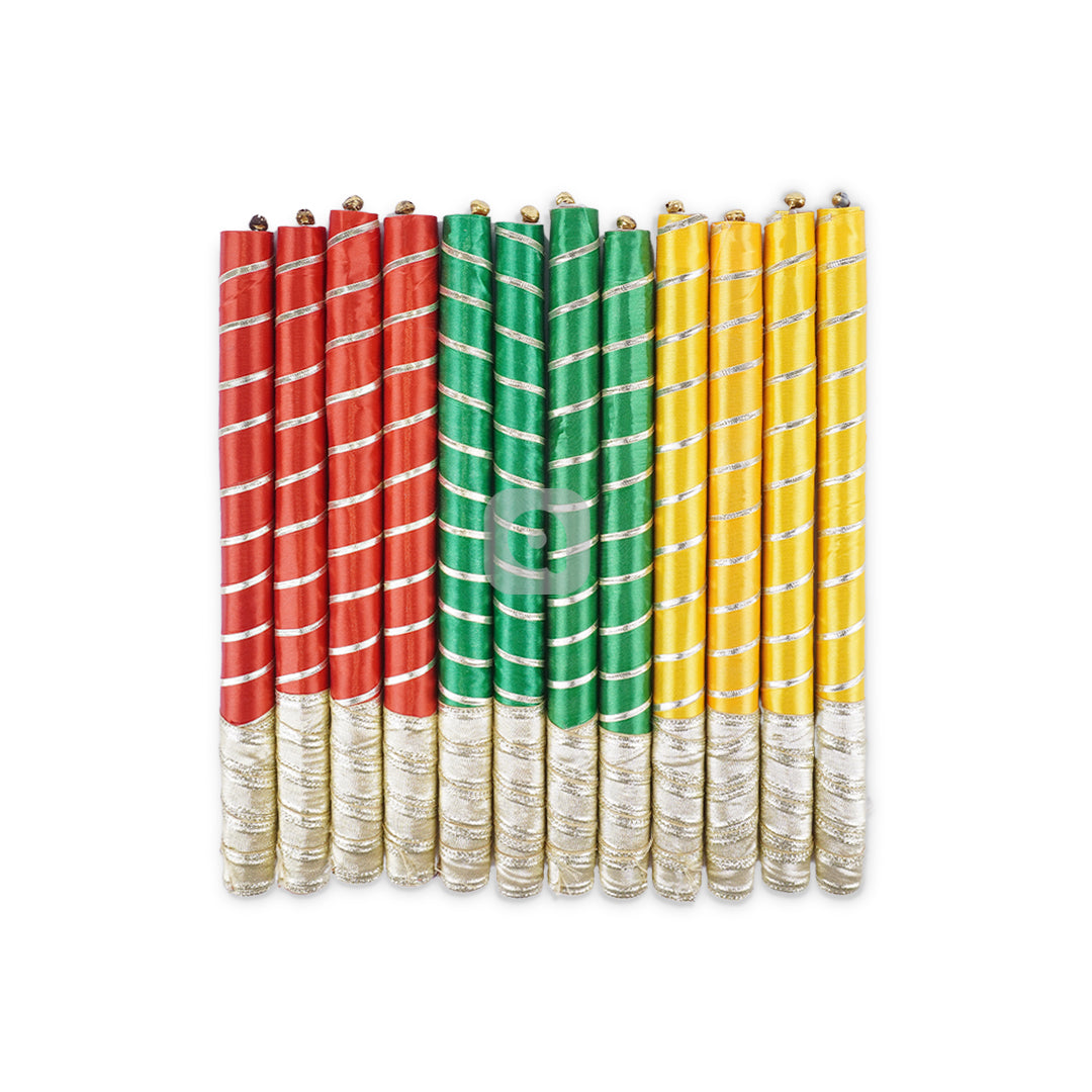 Satin Fancy Dandiya Sticks – Colorful Navratri Dance Props