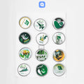 Pack of 12 - Multi Pakistan Day Badges