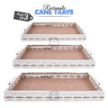 Set of 3 - White Rectangle Wedding Cane Trays - Perfect for Gifting & Wedding decor