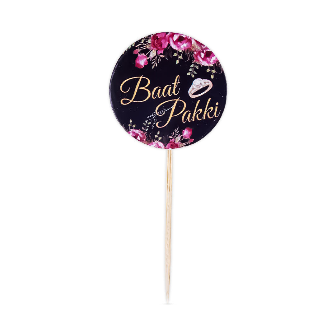 Baat Pakki Mini Cake Toppers – Engagement & Wedding Party Decor