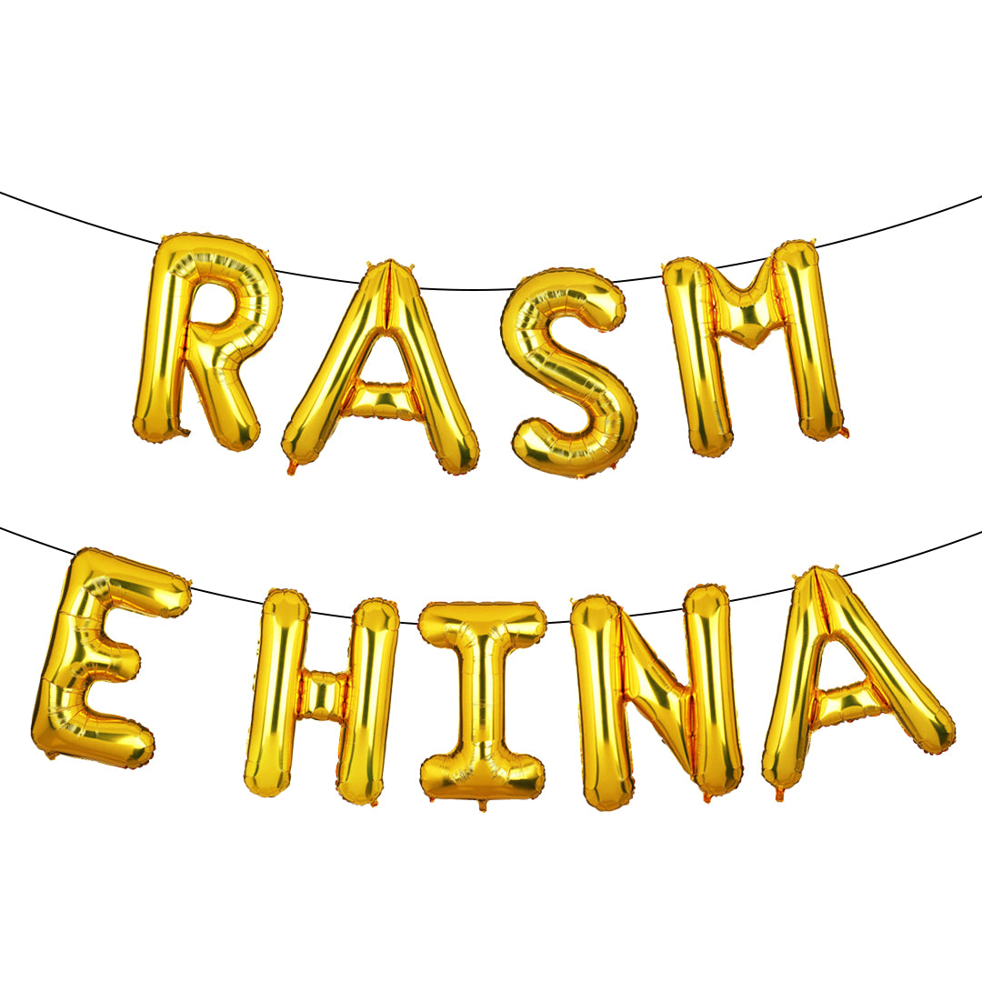 Rasm-e-Hina Foil Balloon Set – Wedding & Mehndi Celebration Decor