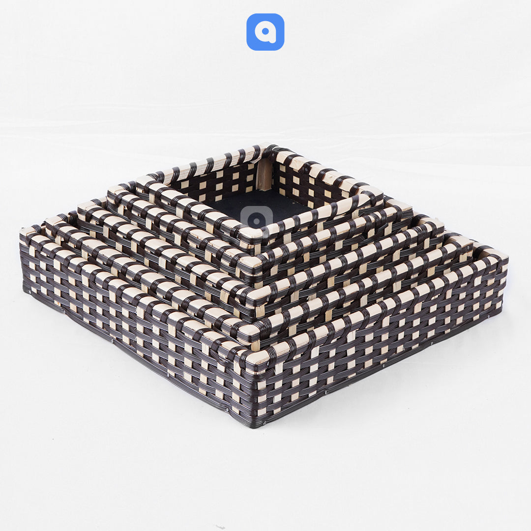 Brown Square Cane Basket for Home or Gifting