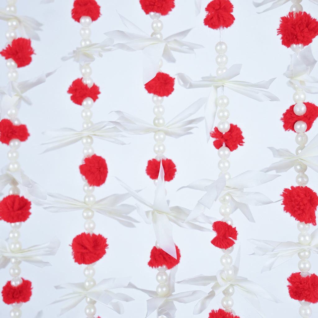 Small Pom Pom Garland 12 Pcs | For | Maiyo Mendi, Dholki, Nikkah, Wedding Decor |