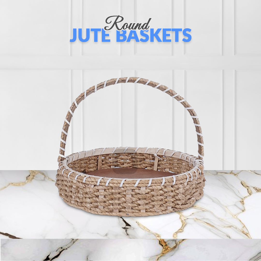 5 Pcs Set - Round Jute Baskets