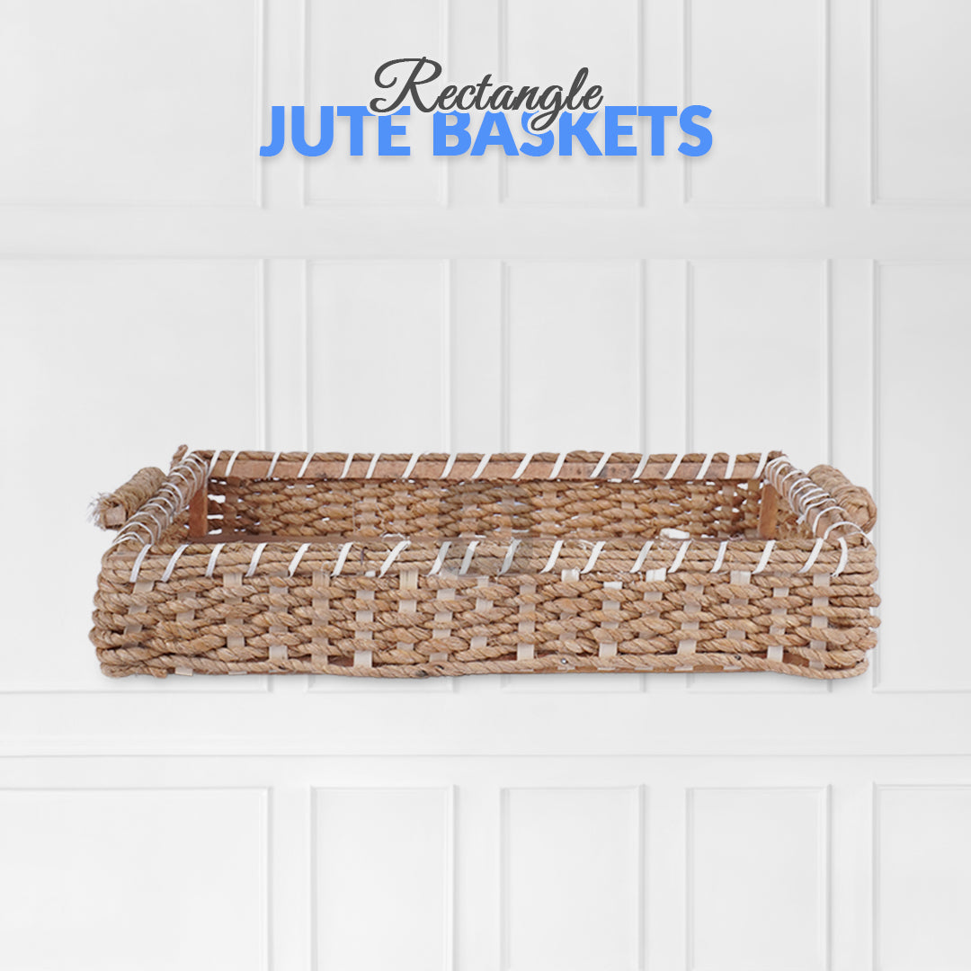 5 Pcs Set - Rectangle Jute Basket