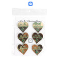 Pack of 6 - Golden heart Shape Badges for Pakistan Day Celebration