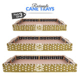 Set of 3 - Golden Rectangle Wedding Cane Trays - Perfect for Gifting & Wedding decor