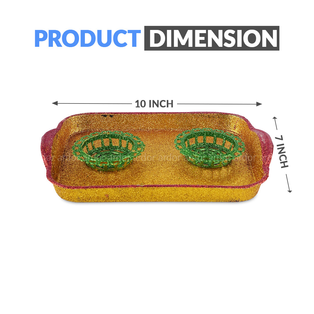 Glitter Wedding Tray 2 Piali/cup for Rasm-e-hina