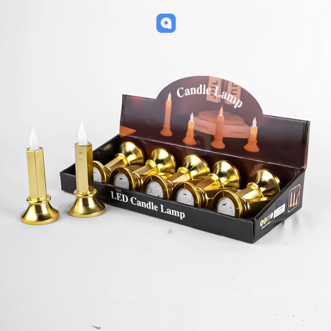 Golden LED Candle Lamps – 12 Pcs Flameless Candle Lights for Home & Events