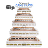 Set of 5 - White Premium Rectangle Cane Trays - Perfect for Gifting