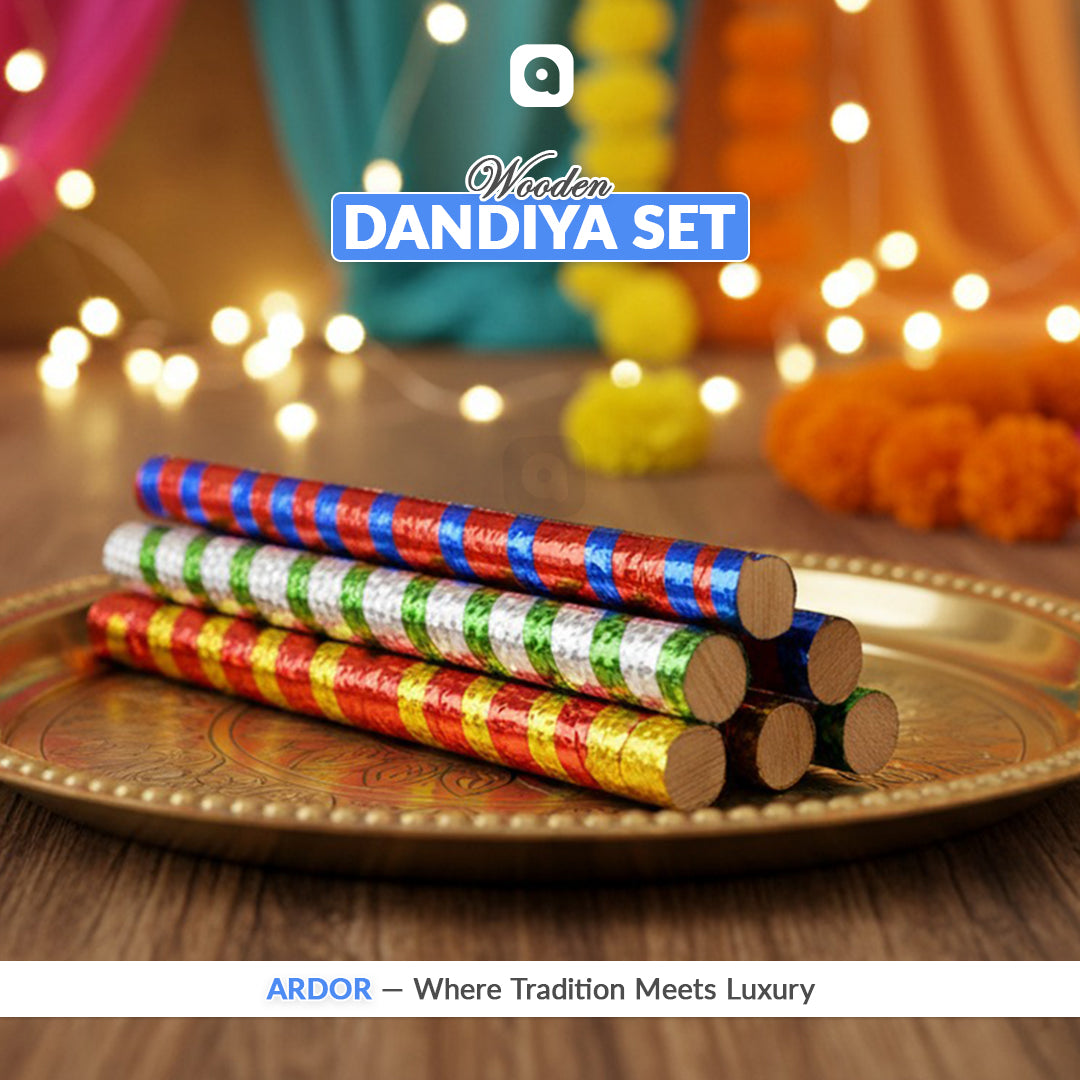 6 Pcs Dandiya Sticks Set – Wedding & Mehndi Dance Props