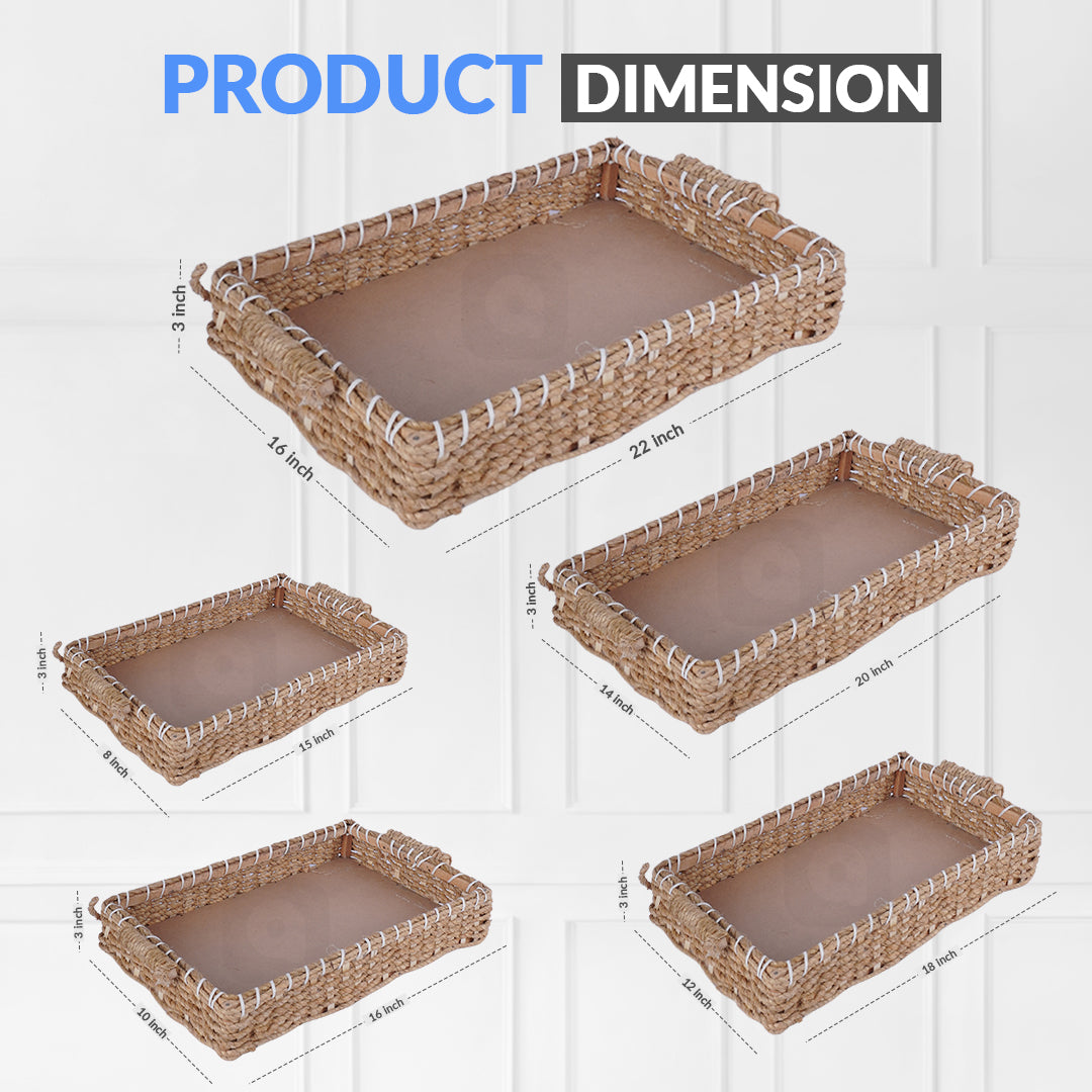 5 Pcs Set - Rectangle Jute Basket