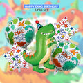 Happy Dino Birthday Foil Balloon Set (5 Pcs) – Dinosaur Party Balloons