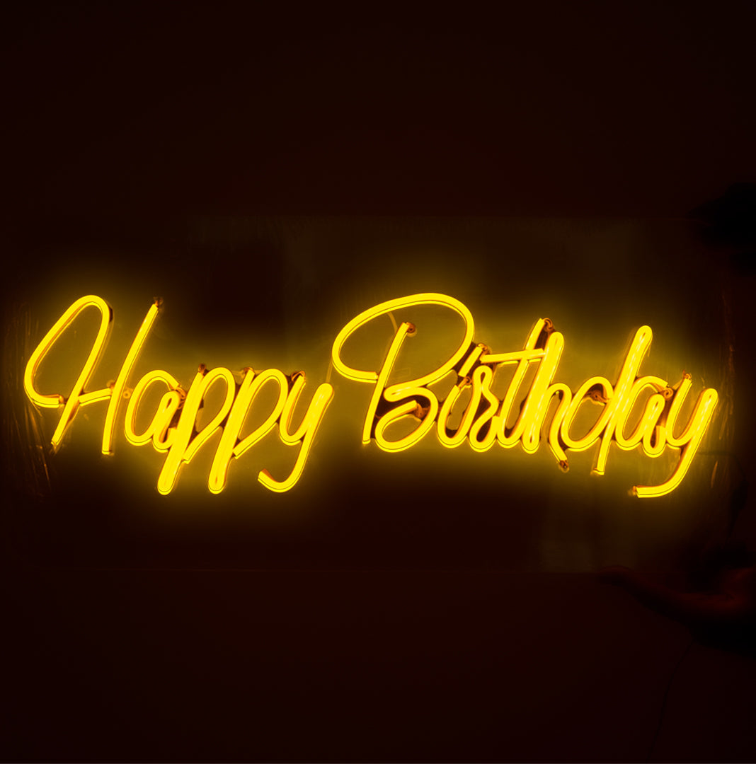Happy Birthday Neon Sign – LED Party Backdrop Light
