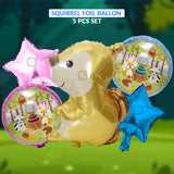 Squirrel Foil Balloon Set (5 Pcs) by Ardor.pk – Woodland Theme Party Balloons