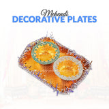 Rectangle Mehndi Decorated Plates