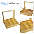 Golden Partition Box – Multi-Section Storage & Gift Packaging