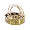 Set of 5 - Round Golden Cane Baskets