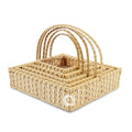 Set of 5 Beige Square Cane Baskets