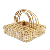 Set of 5 Beige Square Cane Baskets