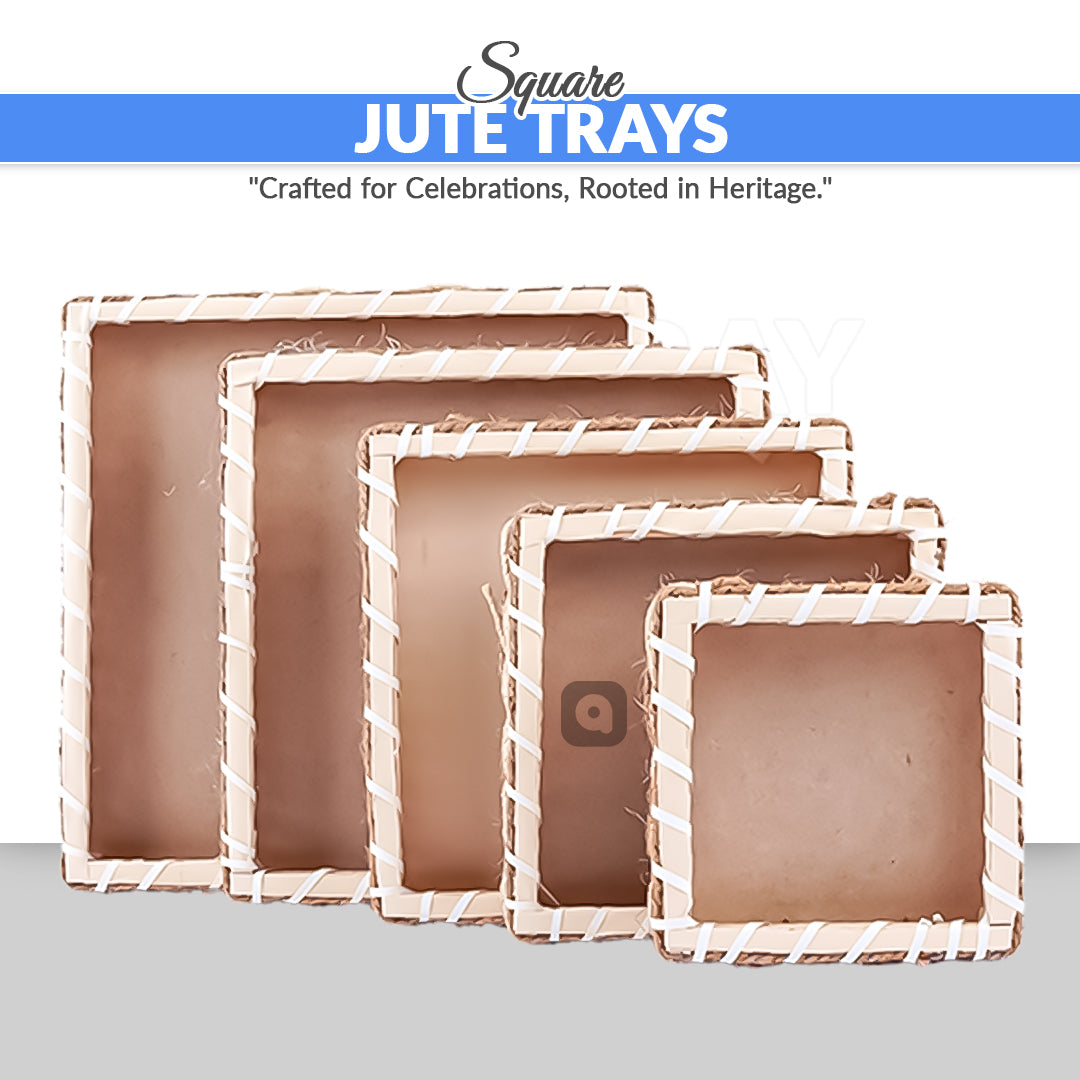 Beidge Square Jute Storage Basket for Home or Gifting