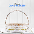 Set of 5 - Round White Cane Basket for Gifting, wedding decoration