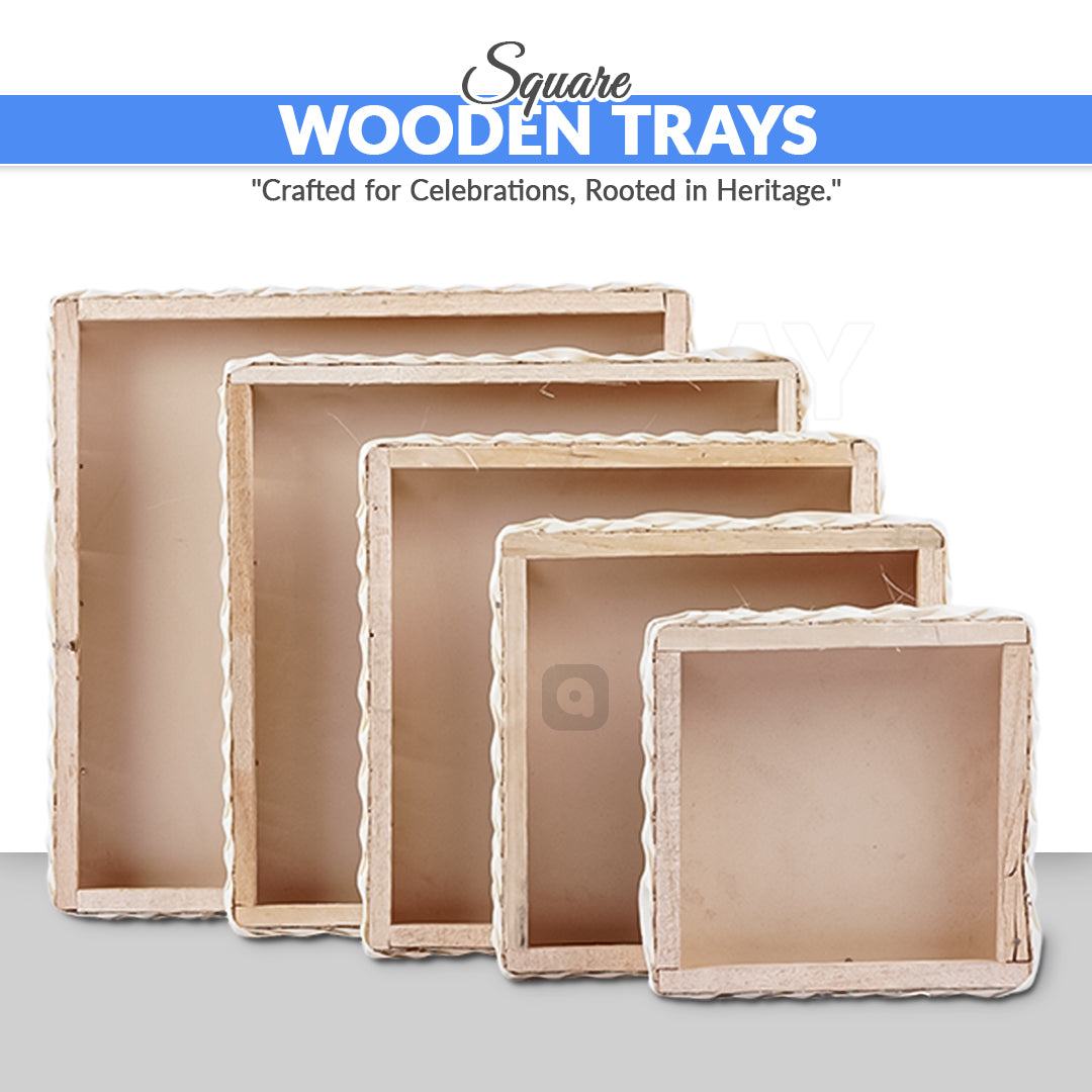 Wooden Square Storage Basket for Home or Gifting