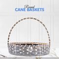 Set of 5 - Round White Cane Basket for Gifting, wedding decoration