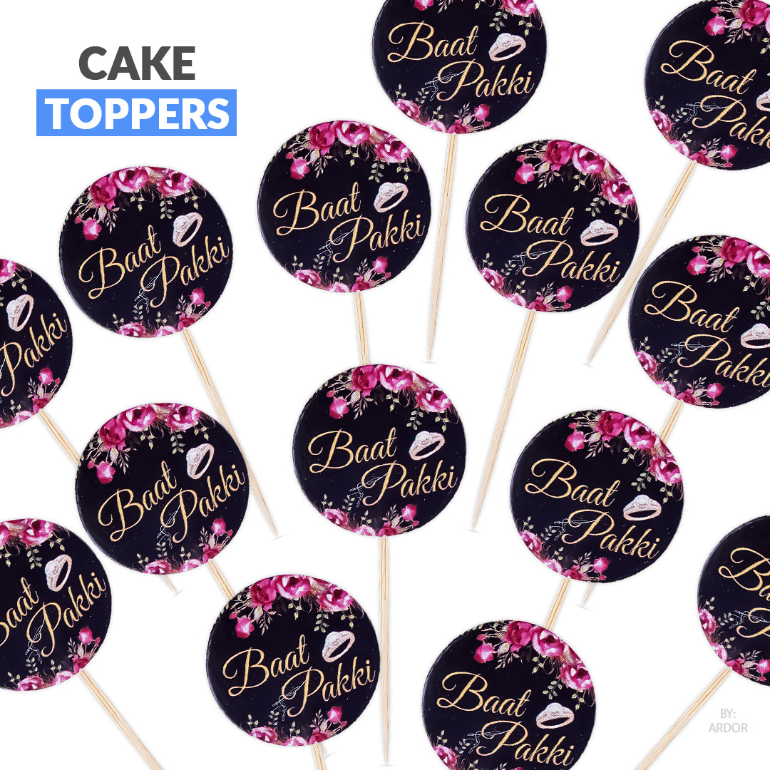 Baat Pakki Mini Cake Toppers – Engagement & Wedding Party Decor