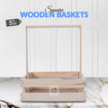 Set of 5 - Square Wooden Basket for gifting, wedding decoration