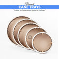 Brown & White - Round Jute Serving & Storage Tray for Home Decor