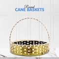 Set of 5 - Round Golden Cane Basket for Gifting, wedding decoration