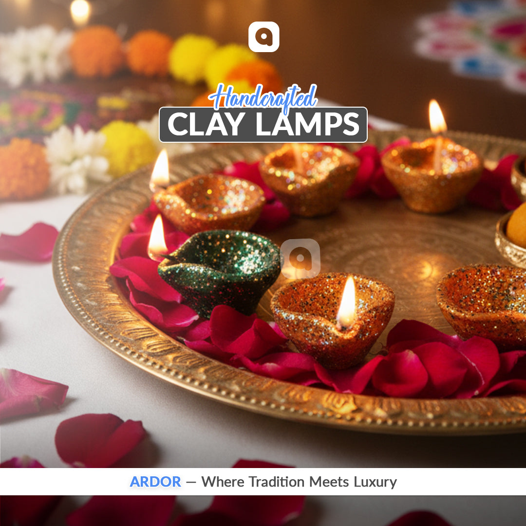 Pack of 6 - Clay Lamps , Diya for Diwali