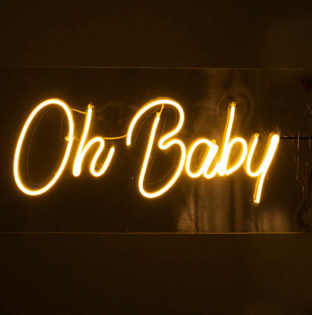 Oh Baby Neon Sign – LED Baby Shower & Gender Reveal Décor