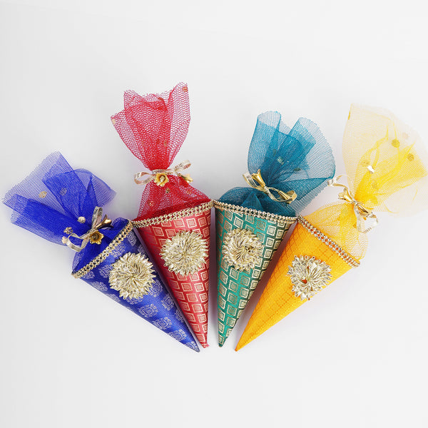 Cone Shape Nikkah Pouches 10 Pcs