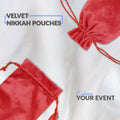 Pack of 50 - Premium Velvet Nikkah Pouches for Wedding