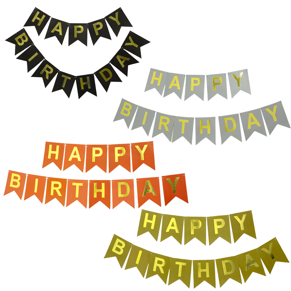 Plain Happy Birthday Bunting Banners