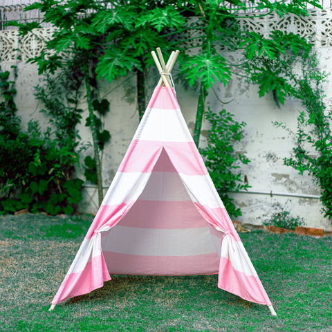 Pink & White Stripe Teepee Tent