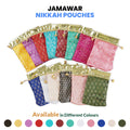 Pack of 25 Multi Color Jamawar Fabric Nikkah Pouches