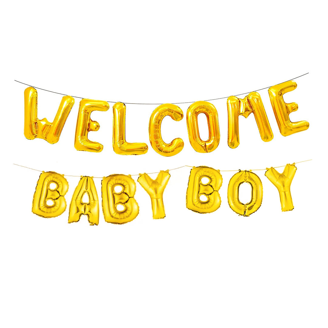 Welcome Baby Boy Foil Balloons Set – Party & Celebration Decor