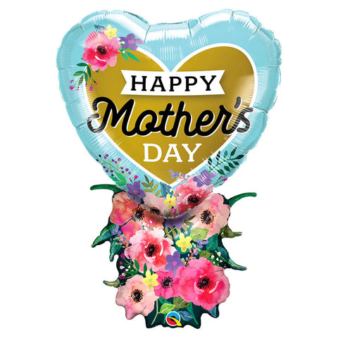 Qualatex Happy Mother's Day Heart Bouquet Foil Balloons