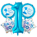 1st Birthday Boy 5 Pcs Foil Balloons Set - ardor